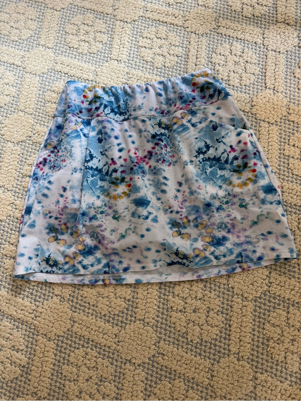 Light Blue Foray Golf Skirt with Multicolor Accents
